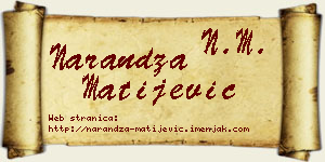 Narandža Matijević vizit kartica